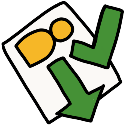 a white rectangle with the image of a yellow figure on it. a green checkmark is at the side of the rectangle, and green arrow goes from the yellow figure, across the rectangle, and then past it.